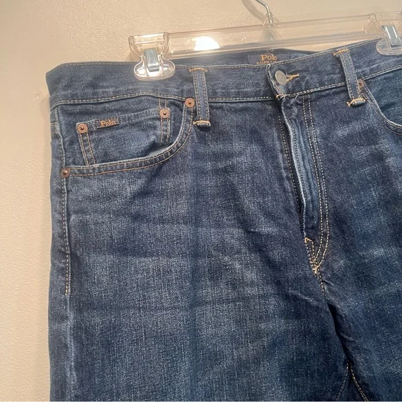 POLO Ralph Lauren Authentic Denim Goods Jeans Size 34X34 Men Blue Slim Straight